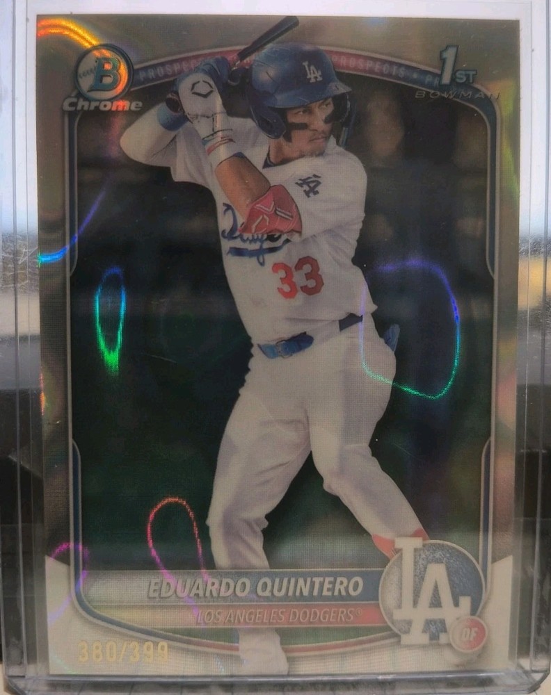 2025 Bowman Eduardo Quintero Chrome Lava Refractor 1st Prospect #/399 Dodgers