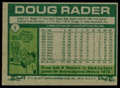 1977 Topps Doug Rader 9 San Diego Padres