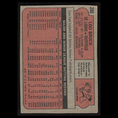 Lou Brock #200 1972 Topps St. Louis Cardinals Baseball Card MLB NM