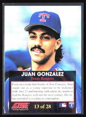 1993 Score #13 Juan Gonzalez The Franchise