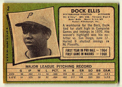 1971 Topps DOCK ELLIS #2 Pittsburgh Pirates *See Description*