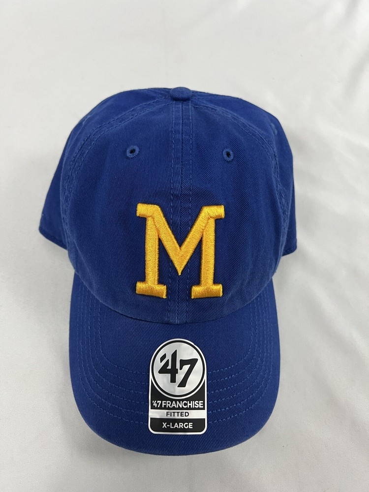 Men&rsquo;s &rsquo;47 Royal Milwaukee Brewers Cooperstown Collection Franchise Fitted Sz XL