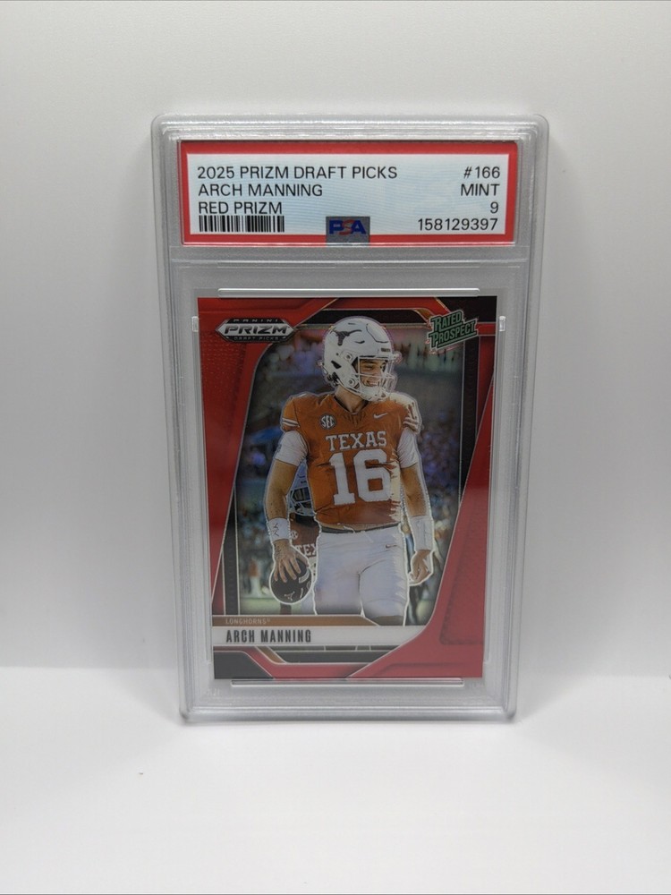 2025 Panini Prizm Draft Picks – Arch Manning – Red Prizm /399 (RC) **PSA 9**