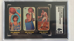 Pete Maravich Bob Kauffman John Havlicek 1971-72 Topps Trios-SGC 6 EX-NM