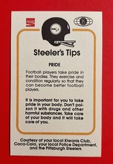 1982 PITTSBURGH STEELERS FRANCO HARRIS Police Safety Football Card Vtg NFL HOF