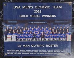 2026 U.S. MENS HOCKEY TEAM OLYMPIC GOLD MEDAL CHAMPIONS 12X15 PLAQUE With Roster