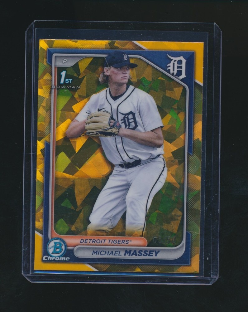 MICHAEL MASSEY 2024 BOWMAN CHROME GOLD REFRACTOR RC PARALLEL 05/50 #BDC-80