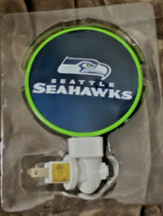 Seattle Seahawks Hand-Painted Art-Glass Nightlight 4&Prime; Diameter NFL New