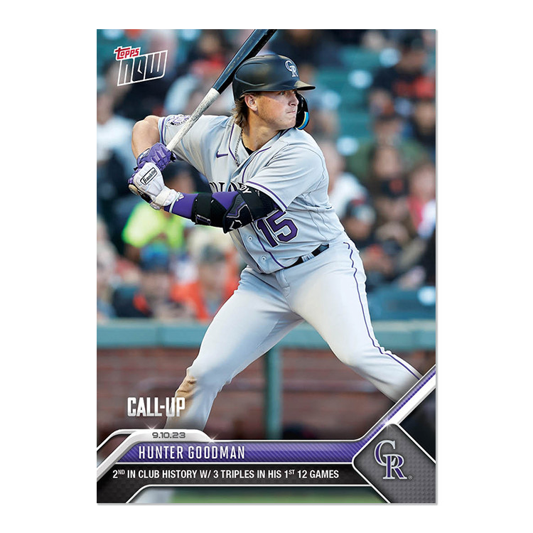 2023 Topps NOW 847 Hunter Goodman 3 Triples in 12 Games – Free Shipping!