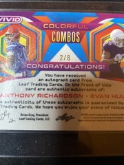 2023 Leaf Vivid Colorful Combos Anthony Richardson Evan Hull #CC-4 Dual Auto /8