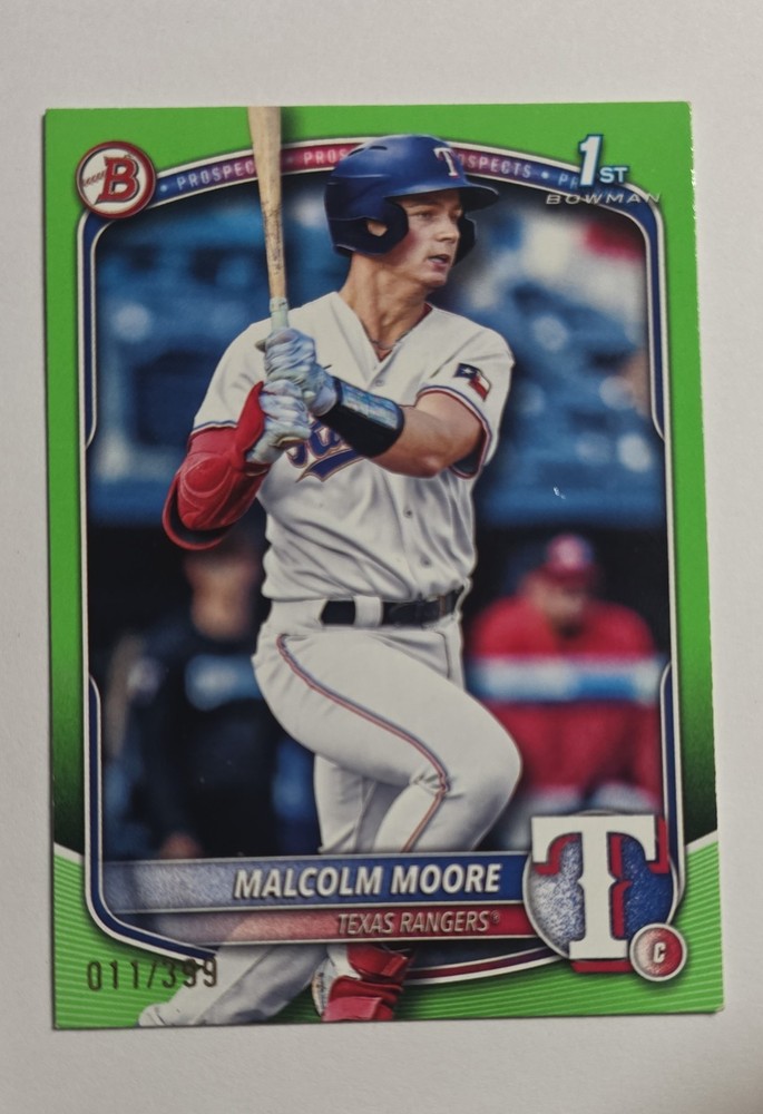 2025 Bowman – Prospects Malcolm Moore #BP-129 Green /99 (RC)