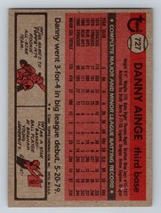 1981 TOPPS TRADED – DANNY AINGE #727 RC TORONTO BLUE JAYS