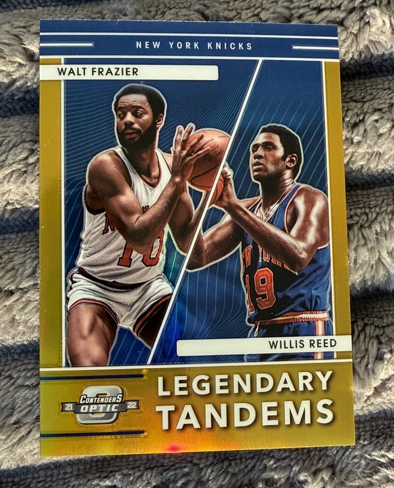 2021-22 Contenders Optic Walt Frazier Willis Reed Gold Prizm /10 Knicks HOF RARE