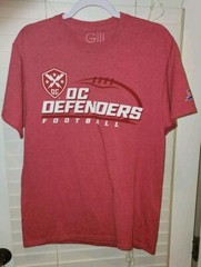 DC DEFENDERS Football T-shirt, XFL, Red, Size MEDIUM wwe wwf………………B2