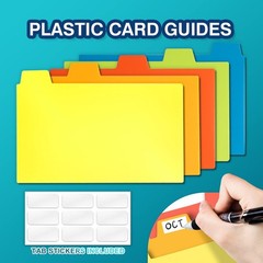 3×5 Teal Plastic Index Card Case with 100 Ruled Index Cards and Dividers H4D