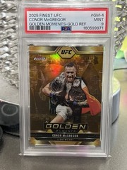Topps 2025 Finest Conor McGregor Golden Moments Gold Refractor /50 PSA 9