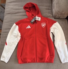 adidas 2025-26 Arsenal FC Anthem Jacket Men’s Small $110 Red Full Zip Hoodie