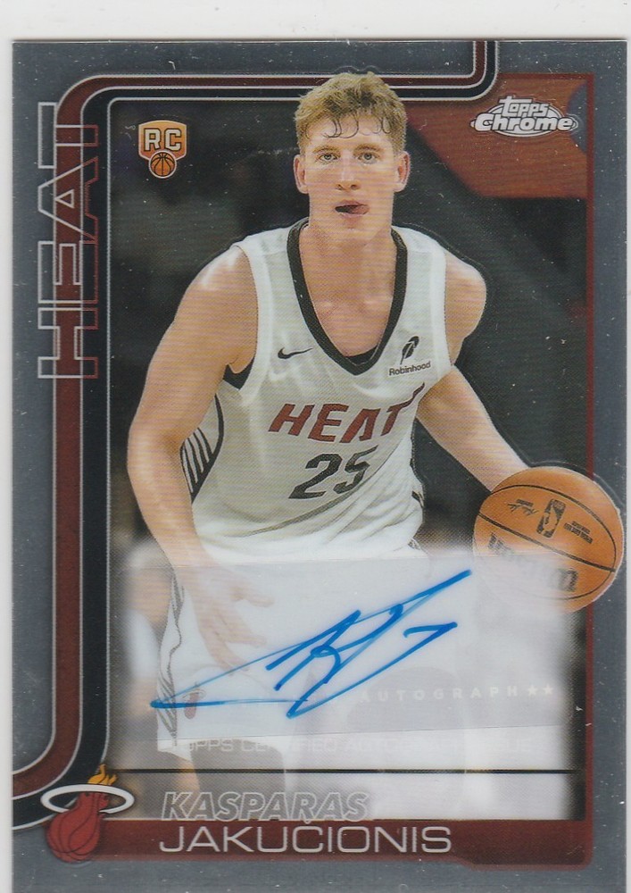 KASPARAS JAKUCIONIS 2025-26 Topps Chrome Autograph Rookie Base Heat RC #TCAR-KAJ