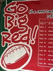 Huskers 1995 National Championship Schedule Canvas With Grommets 60”L X 36”W.