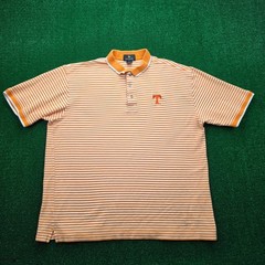 Tennessee Volunteers Antigua NCAA Polo Shirt Mens XL Orange Striped Casual