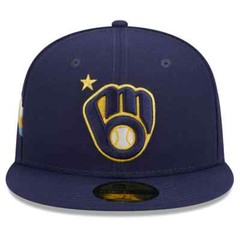 New Era MLB All Star Game 2023 59Fifty Fitted Cap Milwaukee Brewers Navy/Yellow