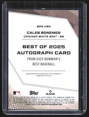 2025 Bowmans Best Caleb Bonemer Auto Purple Refractor /75 White Sox