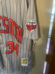 MLB Kirby Puckett #34 Minnesota Twins 1987 Jersey gray/blue/red xl mit ness HOF.