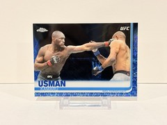2019 Topps Chrome UFC Kamaru Usman Blue Wave Refractor /75 #14 🔥Clean
