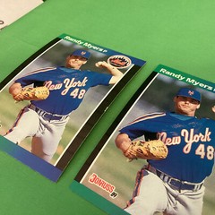 RANDY MYERS, three 1989 Donruss baseball cards, #336, NEW YORK METS