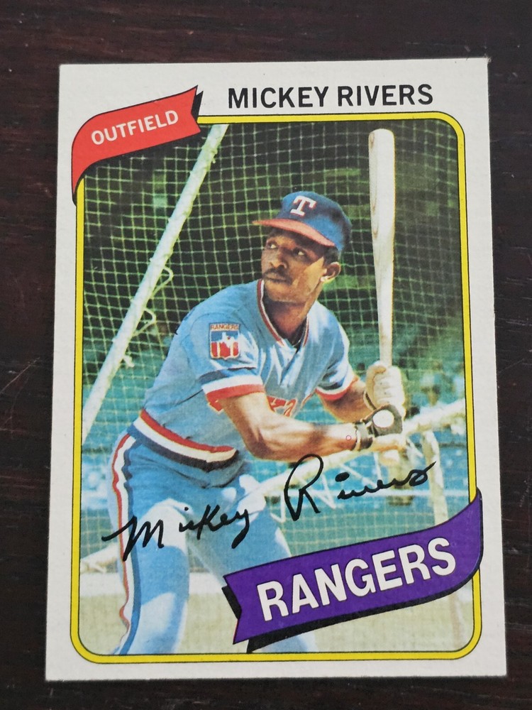 1980 Topps – #485 Mickey Rivers Texas Rangers