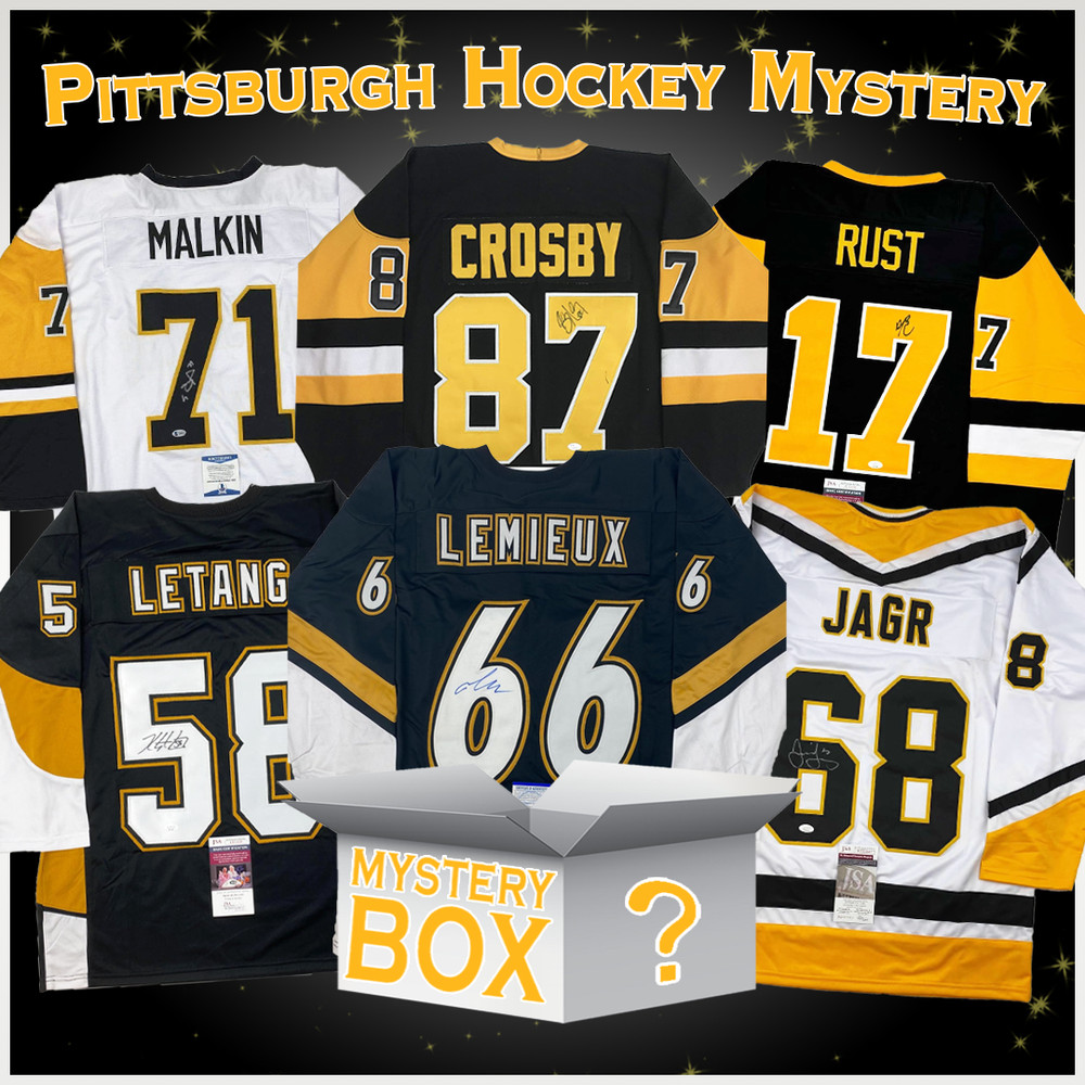 Autographed/Signed Pittsburgh Hockey Jersey Mystery Box PSA JSA or Beckett COA