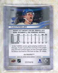 2025-26 Upper Deck Series 1 Hockey Outburst #152 Cam Fowler