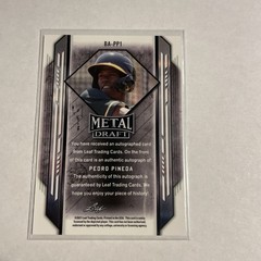 2021 Leaf Metal Draft Pedro Pineda Prismatic Silver Auto #BA-PP1