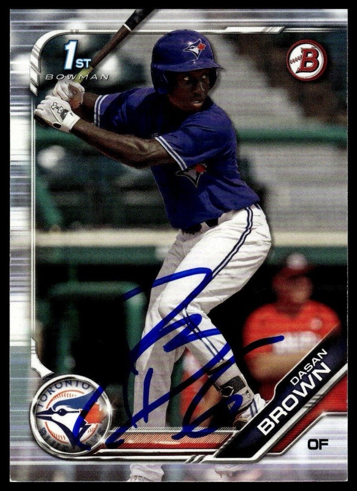 Dasan Brown 2019 Bowman Draft #BD63 Toronto Blue Jays Autographed Signed Card
