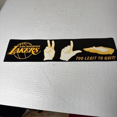 Vintage LA LAKERS Sticker 90s Too Legit Too Quit Bumper Sticker Black NEW