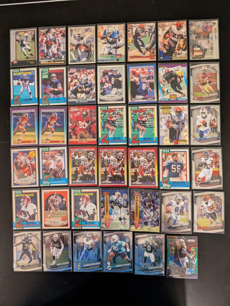 Bulk Football Lot – Random Years and Players – 41 Cards Total