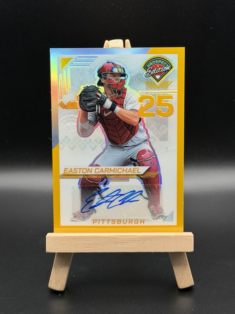 2025 Prospect Edition Easton Carmichael #159 GOLD Auto /10 Pirates!