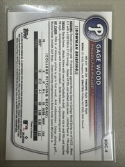 2025 Bowman Draft #BDC-4 Gage Wood Chrome Mojo Refractor