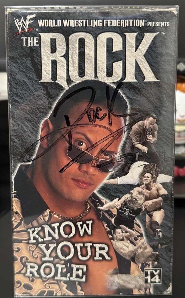 WWE The Rock Signed Dwayne Johnson Autographed VHS Tape WWF Final Boss – JSA LOA