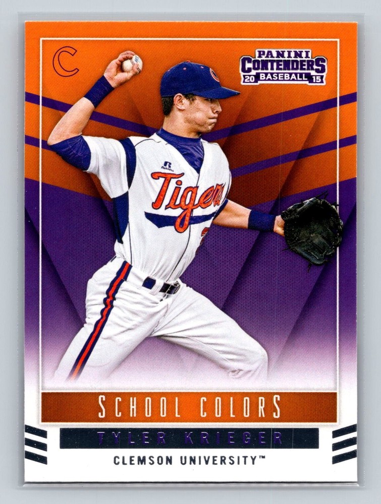 2015 Panini Contenders #50 Tyler Krieger School Colors Clemson Tigers