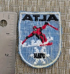 Vintage Alta Utah Ski Patch Skier In Deep Powder 1980s