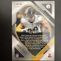 2025 Panini Prizm – Premier Jerseys T.J. Watt #PJY-TJW Purple Pulsar Prizm (MEM)