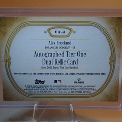Topps Tier One 2026 Alex Freeland Dodgers Auto Dual Relic AT1R-AF 85/99