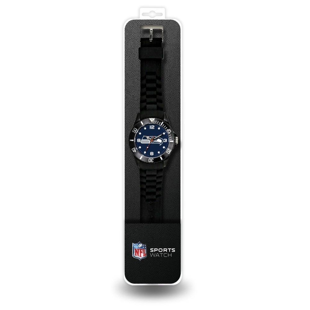 Seattle Seahawks Licensed Football Team Men&rsquo;s Black Sparo Spirit Watch