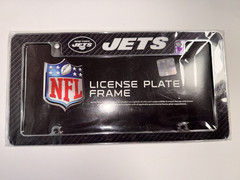 New York Jets Metal License Plate Frame Tag Cover 12×6 All Over Design EZ View
