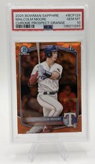 2025 Bowman Chrome 1st Sapphire Orange /25 Malcolm Moore BCP-129 PSA 10 Gem Mint