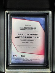Malcolm Moore 2025 Bowman&rsquo;s Best Baseball Best of 2025 Autographs Base 1/1 Auto