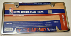 New York Knicks NBA 2026 Champions Silver Laser License Plate Frame