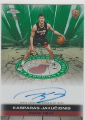 Kasparas Jakucionis 2025-26 Topps Chrome RC On-Card Auto Green Refractor (70/99)