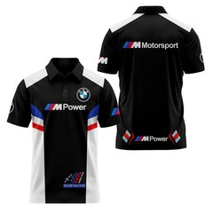 NEW! B.M.W MotorSport M Power Logo White Black Polo Shirt All Size – S-5XL